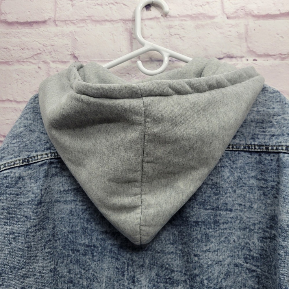 Thrill Jeans Denim Hoodie Shirt Jacket Womens 3X Distressed Grunge Streetwear - Picture 4 of 9